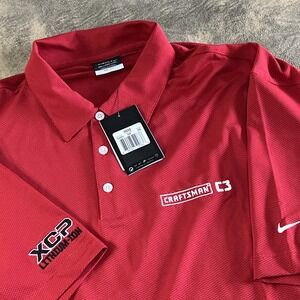 Nike Golf Polo 2XL Red Sphere Dry Diamond Craftsman Tools Embroidery NEW NWT